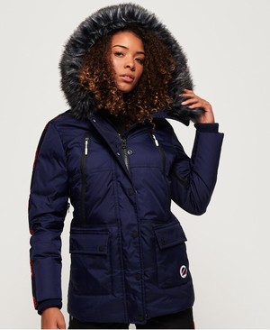 Superdry Canadian Mountain Range Down Parka Női Kabát Sötétkék | QAMHW2738